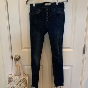 Free people raw hem mid rise denim